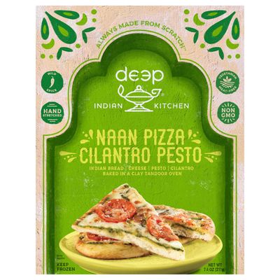 Deep Indian Kitchen Naan Pizza, Cilantro Pesto, Mild Spice 7.4 oz (211 g)