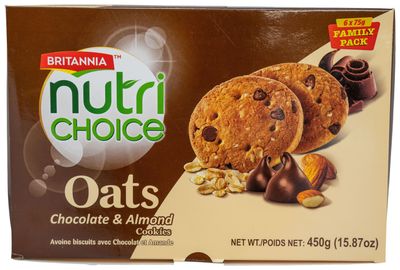 Britannia Nutri Choice Oats Chocolate & Almond Cookies 450 gm