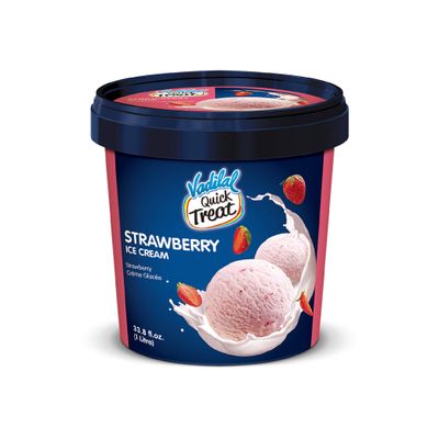 Vadilal Quick Treat Strawberry Ice Cream - 1Liter