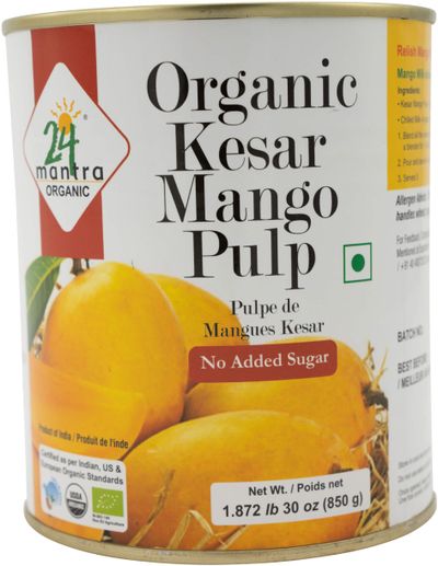 24M Organic Kesar Mango Pulp - 850gm