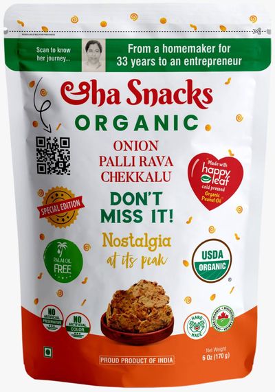 Aaha Organic Onion Rva Palli Chekkalu 170gm