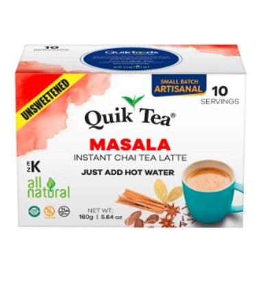 Quik Tea Vegan Unsweetened Masala Chai 10 Pouches 160G