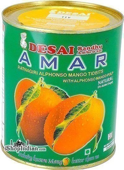 Amar Alphanso Mango Tidbites (Green) (Unsweetend) Natural 850gm