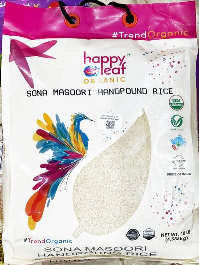 Happy Leaf Org Rice Sona Masoori Hand Pound - 10LB