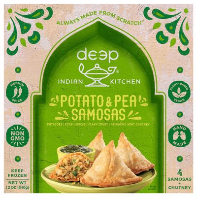 Deep Indian Kitchen Samosa, Potato & Pea, Medium Spice - 12oz/340gm