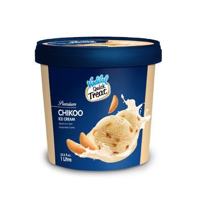 Vadilal Chikkoo ice cream - 1ltr