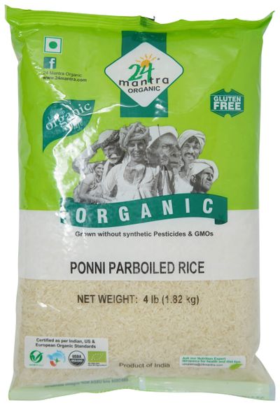 24 Mantra Organic Ponni Parboiled Rice 4LB