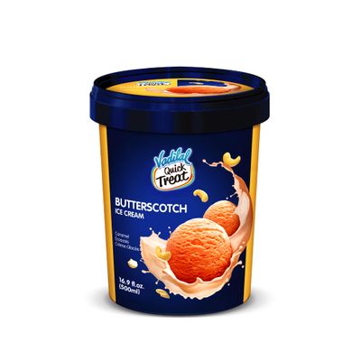 Vadilal Quick Treat Butterscotch Ice Cream - 500ml
