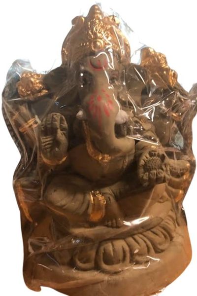 Ganesh Clay Idol 6.5 Inch