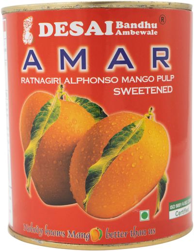 Amar Alphanso Mango Pulp (Red) Sweetend - 850gm (12)