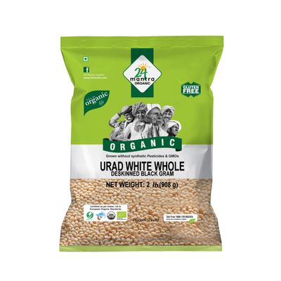 24 Mantra Organic Urad Gota White Whole - 2LB
