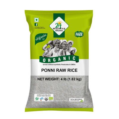 24M Org Ponni Raw Rice - 4LB
