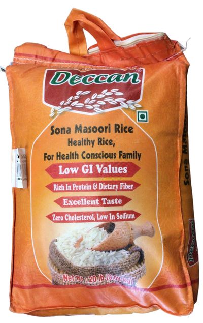Deccan Low GI Sona Masoori Rice - 10lb