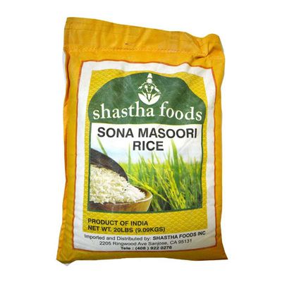 Shastha Sonamasuri Sona Masoori Rice 20LB