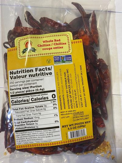 Laxmi Red Chilli Whole - 100gm