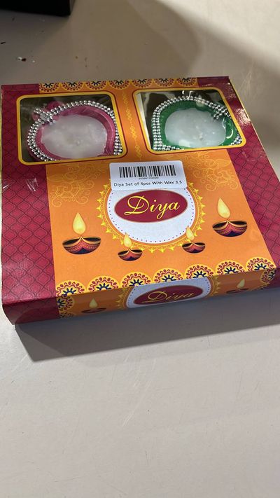 Diya Set Of 4pcs With Wax 3.5