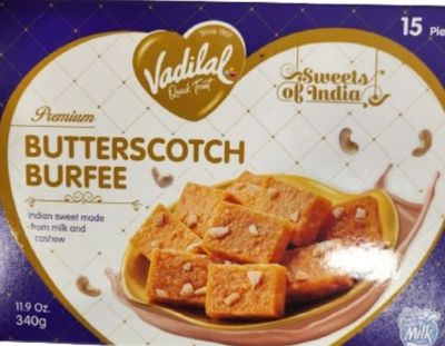 Vadilal Frozen Burfee Butterscotch 340gm