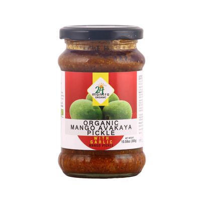 24Mantra Organic Mango Avakaya Pickle w/o Garlic - 300gm