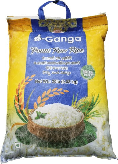 i-Ganga Ponni Raw Rice - 20LB
