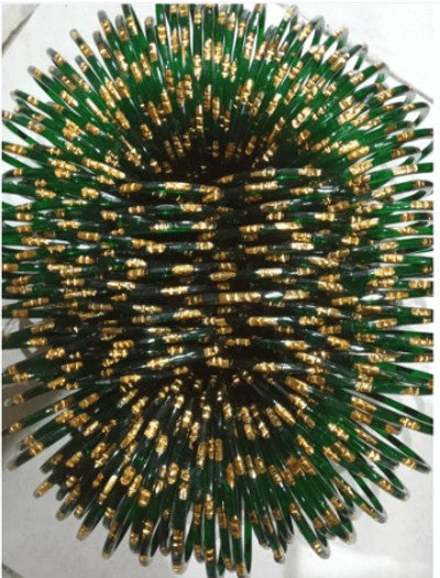 Green Glass Bangles  2.8 Inch Dozen