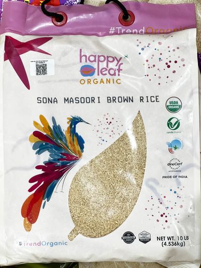 Happy Leaf Org Sona Masoori Rice Brown - 10LB