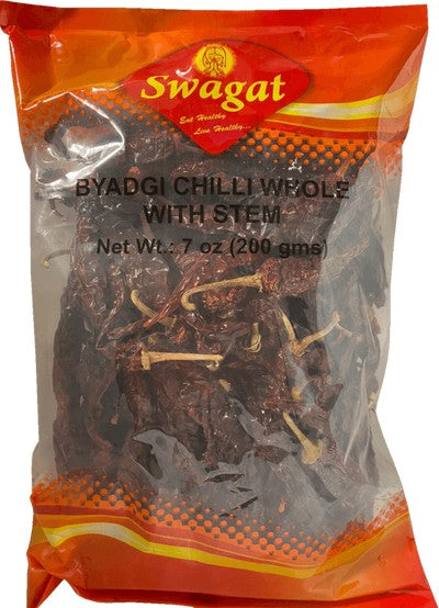 Swagat Byadgi Chilli Whole With Stem - 200gm