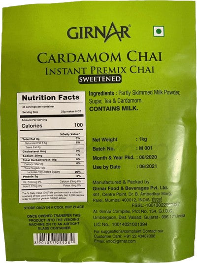Girnar Instant Premix Cardamom Chai - 1KG