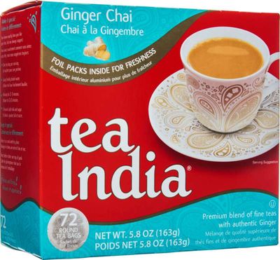 Tea India Ginger Chai Tea Bags 72
