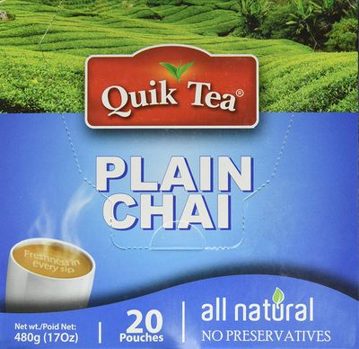 Quik Tea All Natural Plain Instant Chai 20 Pouches